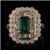 Image 1 : 1.45 ctw Emerald and 1.22 ctw Diamonds 14K Yellow Gold Ring