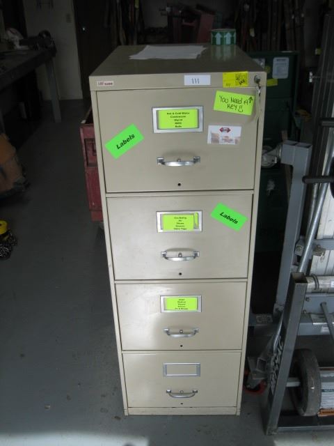 3 DRAWER FILE CABINET FULL MECH PIPE LABELS & VALVE TAGS INCLUDES ...