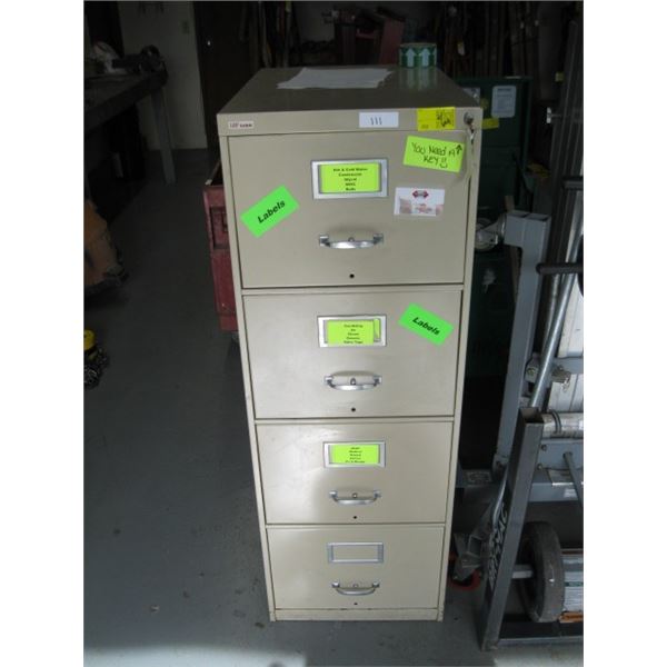 3 DRAWER FILE CABINET FULL MECH PIPE LABELS & VALVE TAGS INCLUDES FILING CABINET