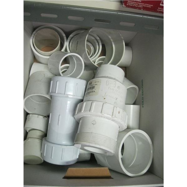 BOX OF PVC COUPLINGS 4"-2", 1-2" COMBO CHECK BALL VALVE