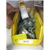 Image 1 : LOT OF METAL CABLE STRAPS, BOX COVERS & A BOTTLE OF DE-OX-8OZ OXIDE INHIBITOR