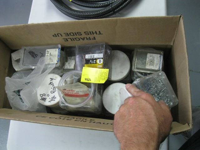 LARGE BOX OF SCREWS & RIVETS, SORTED CONTAINERS