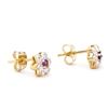 Image 2 : Plated 18KT Yellow Gold 0.25cts Amethyst and Diamond Earrings