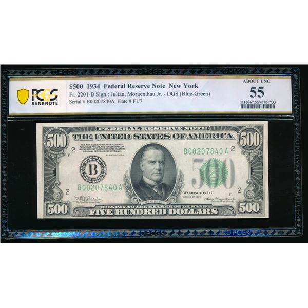 1934 $500 New York FRN PCGS 55