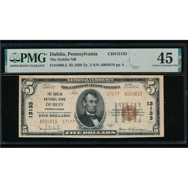 1929 $10 Dublin PA National PMG 45