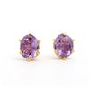 Image 1 : Plated 18KT Yellow Gold 4.25ctw Amethyst Earrings