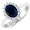 Image 2 : 14KT White Gold 2.10ct Blue Sapphire and Diamond Ring