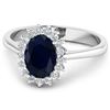 Image 3 : 14KT White Gold 2.10ct Blue Sapphire and Diamond Ring
