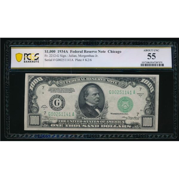 1934A $1000 Chicago FRN PCGS 55