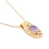 Image 2 : Plated 18KT Yellow Gold 4.00ct Amethyst and White Topaz Pendant with Chain