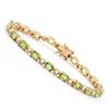 Image 1 : Plated 18KT Yellow Gold 9.00ctw Peridot and Diamond Bracelet