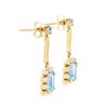 Image 2 : Plated 18KT Yellow Gold 2.06ctw Blue Topaz and Diamond Earrings