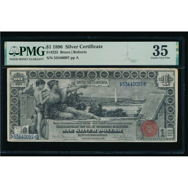 1896 $1 Educational Silver Certificate PMG 35