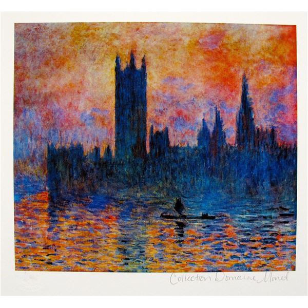 Claude Monet HOUSES OF PARLIAMENT Estate Signed Giclee