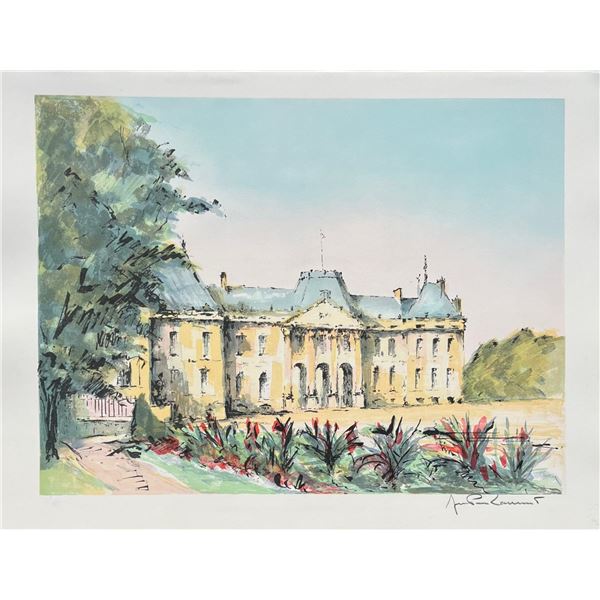 Jean Pierre Laurent Chateu Leunville Hand Signed Lithograph French Art