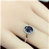 Image 8 : Blue Sapphire and Diamond Halo Iconic-Style Ring