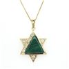 Image 1 : Malachite & Diamond Unique Star of David Necklace