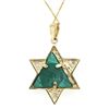 Image 2 : Malachite & Diamond Unique Star of David Necklace