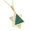 Image 3 : Malachite & Diamond Unique Star of David Necklace