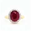 Image 1 : Ruby and Diamond Halo Classic Right-Hand Ring