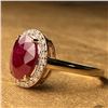 Image 3 : Ruby and Diamond Halo Classic Right-Hand Ring