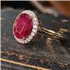 Image 5 : Ruby and Diamond Halo Classic Right-Hand Ring