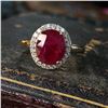 Image 6 : Ruby and Diamond Halo Classic Right-Hand Ring
