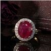 Image 7 : Ruby and Diamond Halo Classic Right-Hand Ring