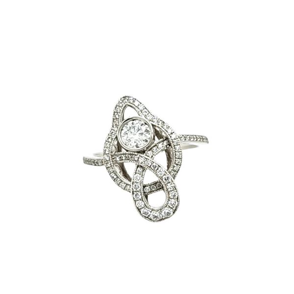 "Orianne" Swirling Freeform Diamond Ring Platinum