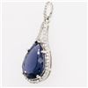 Image 2 : Raindrop-Shaped Iolite and Diamond Halo Pendant