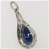 Image 3 : Raindrop-Shaped Iolite and Diamond Halo Pendant
