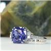 Image 1 : Tanzanite and Diamond Cathedral Ring