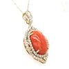 Image 2 : Timelessly Beautiful Coral and Diamond Necklace