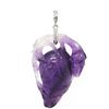 Image 1 : Hand-Carved Amethyst Figural Pendant with Diamonds