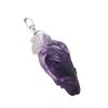 Image 2 : Hand-Carved Amethyst Figural Pendant with Diamonds