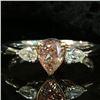 Image 6 : GIA Graded Fancy Colored Pear-Shaped Diamond Ring