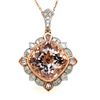 Image 1 : Mesmerizing Morganite and Diamond Halo Necklace
