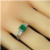 Image 8 : GIA Colombian Emerald & Carre-Cut Diamond Ring PLT