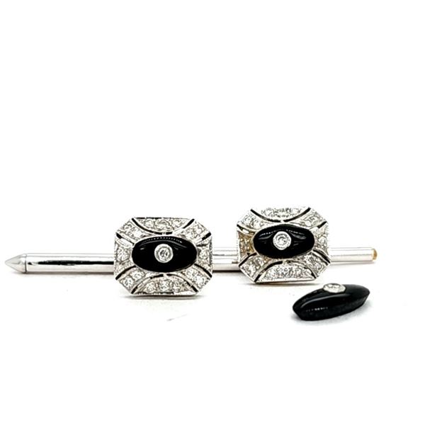 Natural Diamonds, Onyx, and 18K Gold Accessories