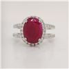 Image 1 : GIA Certified Unheated Ruby and Diamond Ring PLAT