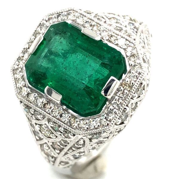 Oscar Friedman Emerald & Diamond Ring in Platinum