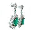 Image 2 : Maximalist Emerald and Diamond Dangling Earrings