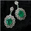 Image 3 : Maximalist Emerald and Diamond Dangling Earrings