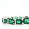 Image 2 : Platinum and Emerald Bracelet VERY LOW RESERVE