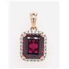Image 2 : Rhodalite Garnet and Diamond Pendant With Fabulous Color