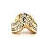 Image 1 : Channel-Set Diamond Swirled Ribbon Ring