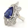 Image 1 : Dramatic Tanzanite Ring & Paisley Diamond Frame