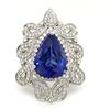 Image 3 : Dramatic Tanzanite Ring & Paisley Diamond Frame