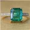 Image 1 : Zambian Emerald Ring with Diamond Shoulders