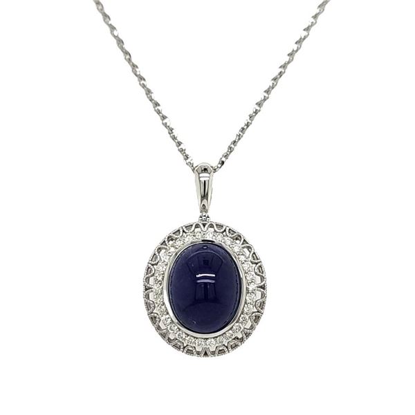 Oscar Friedman Tanzanite and Diamond Halo Necklace